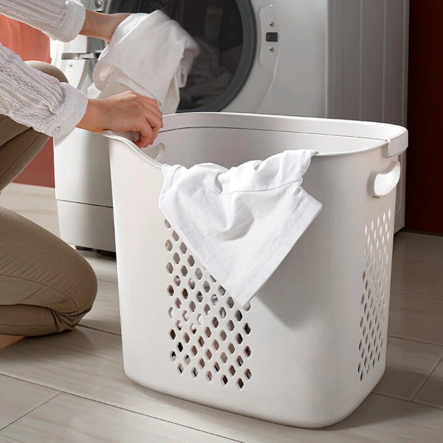 2 Tier 4 Tier Laundry Basket Cart Removable Storage Buckets Plastic Hamper with 4 Wheels White