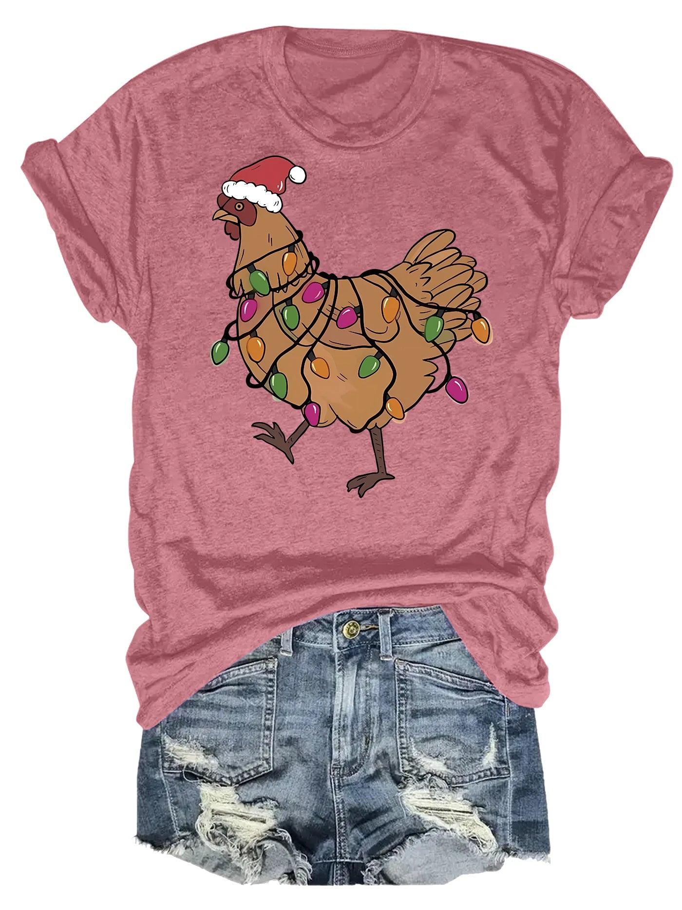 Spring And Summer Christmas Printed T Shirt Casual Short Sleeve Round Neck T Shirt Fashion Women's Clothing