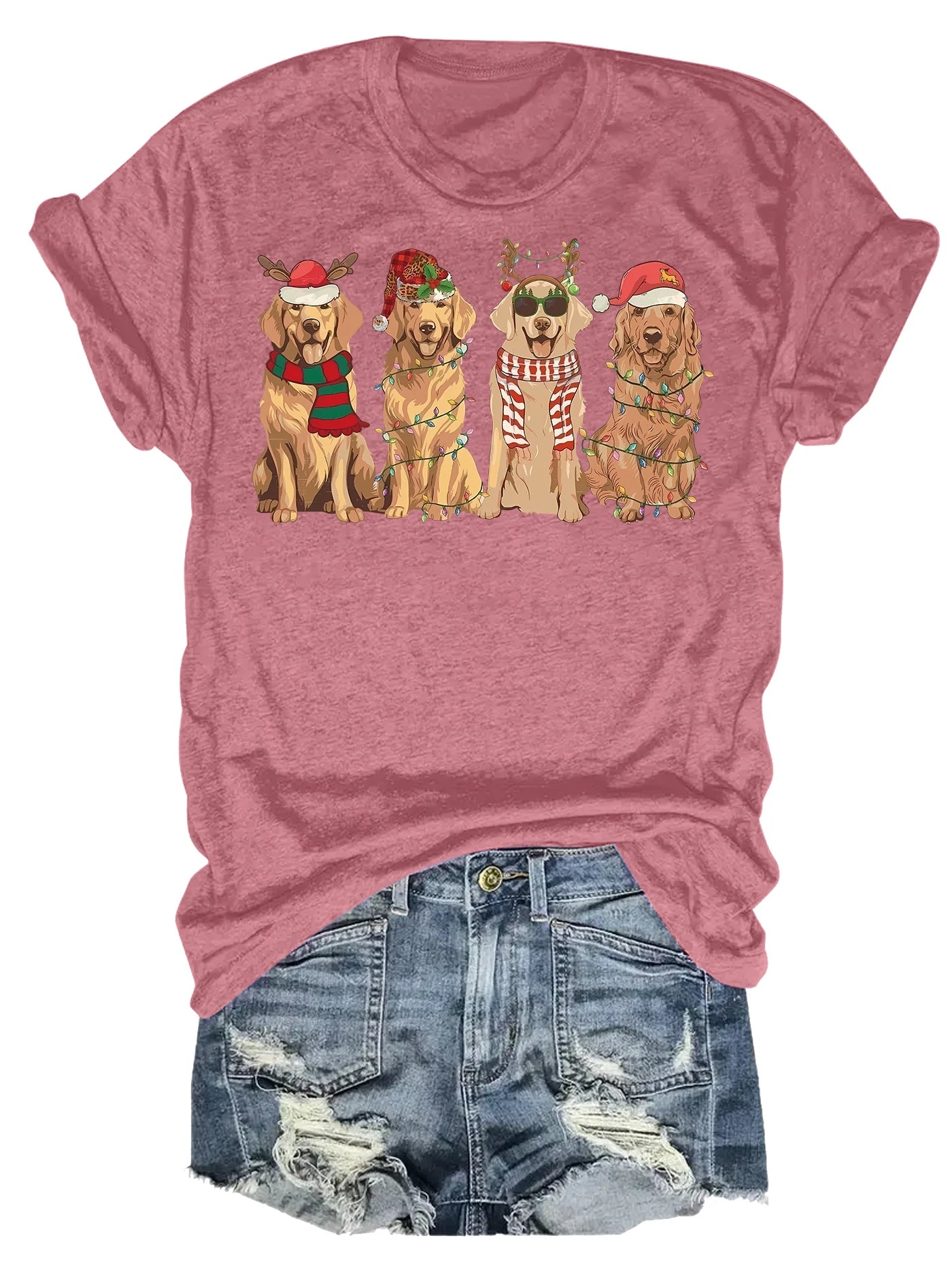 Spring And Summer Christmas Printed T Shirt Casual Short Sleeve Round Neck T Shirt Fashion Women's Clothing