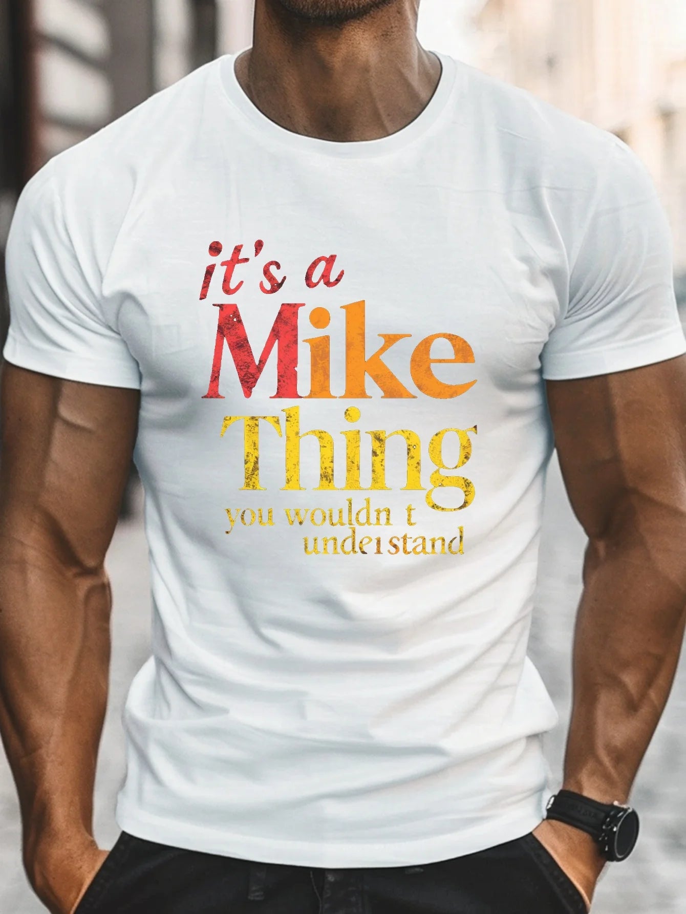Mike Phrase Men's Performance T-Shirt Moisture Wicking Flexible Fit Regular Cotton Crew Neck