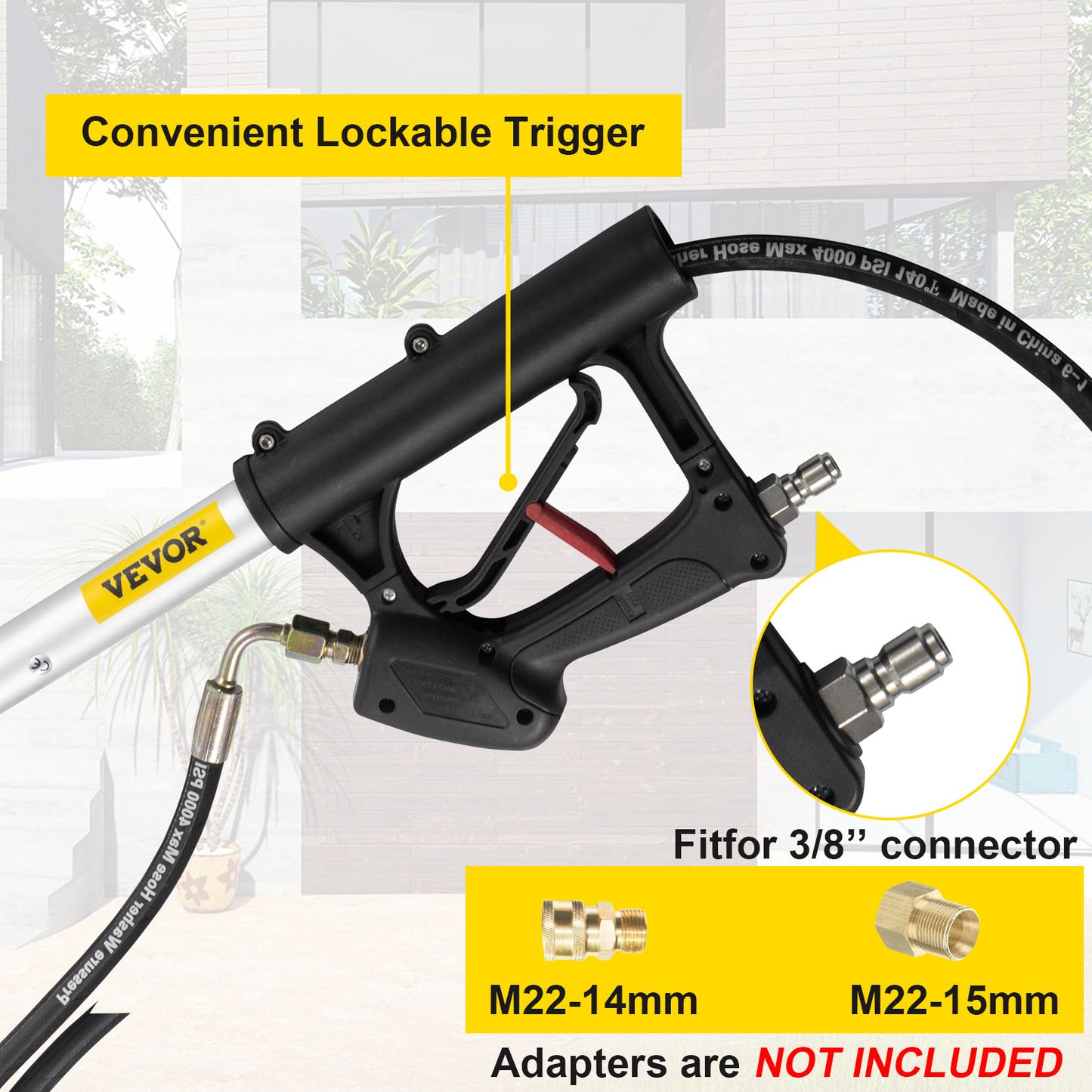 VEVOR 18 20ft Telescoping Pressure Washer Wand 4000psi with Strap Belt 3/8 Inch Quick Connector Extension Pole for Power Washer Spray