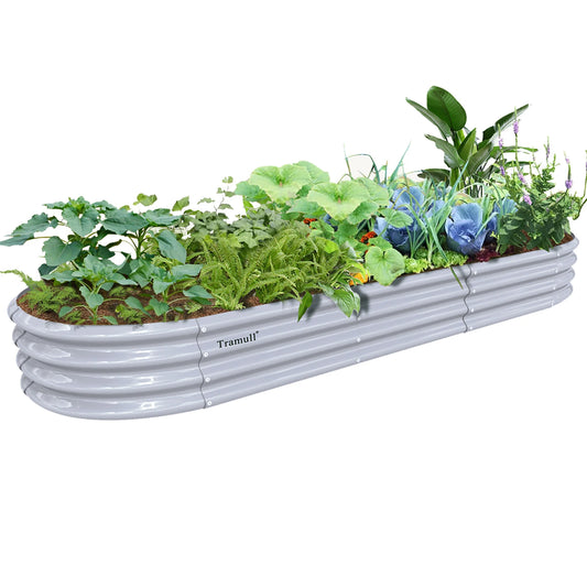 12x2x1FT Galvanized Raised Garden Bed Outdoor Planter Box for Vegetables Flowers Herbs Fruits Easy Setup