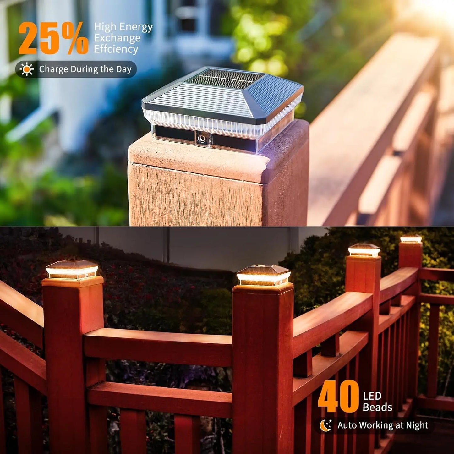 6/12 Pack 4x4 Solar Post Lights Outdoor 40 LEDs 30 Lumens Fence Post Lights with 3 Modes