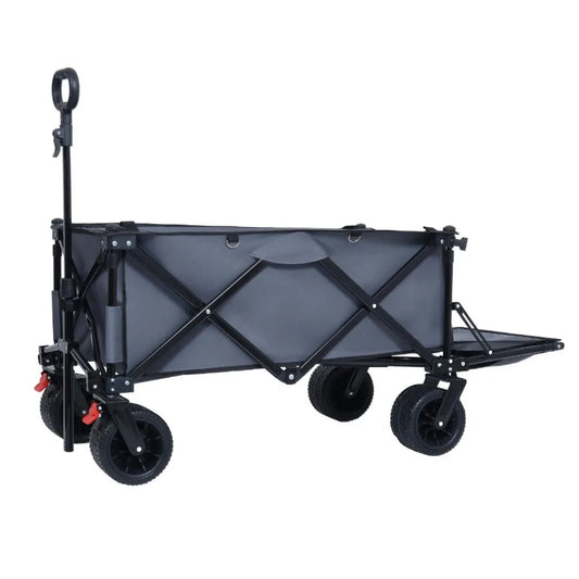 Foldable Wagon with Extended Tailgate Extra Long Extender Heavy Duty 400 Pounds All Terrain Beach Cart
